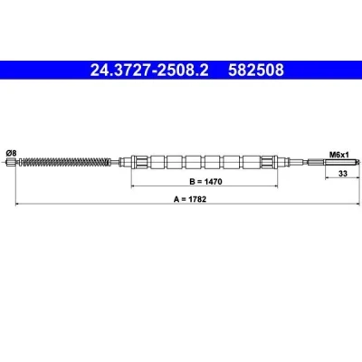 Kuva ATE 24.3727 2508.2 Käsijarruvaijeri 1782 VOLKSWAGEN: Caddy 2 Pickup