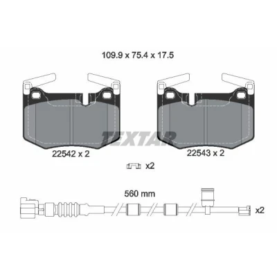 Kuva TEXTAR 2254201 Jarrupalat Kulumisenilmaisemelle Tarvikkeilla LEXUS: GS IV