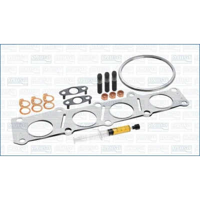 Kuva AJUSA JTC11700 Asennussarja Turboahdin with studs, syringe oil Tiivisteillä asennusohjeella VOLVO: V70 3, V60 I, S60 II, FORD: MONDEO 4 Turnier