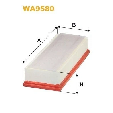 Kuva WIX FILTERS WA9580 Ilmansuodatin 67mm 128mm 322mm Suodatinpanos AUDI: A4 B8 Avant, A5 Sportback, Sedan