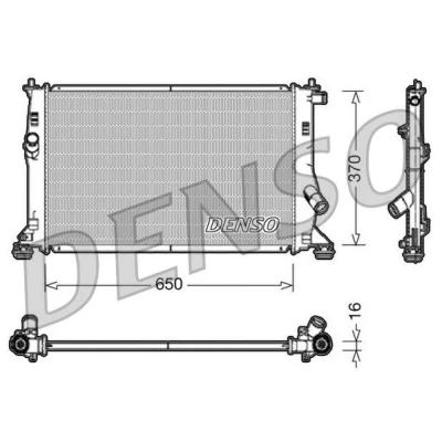 Kuva DENSO DRM10076 Jäähdytin Alumiini 650 370 16 MAZDA: 5