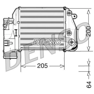 Kuva DENSO DIT02025 Välijäähdytin Alumiini 205x200x64