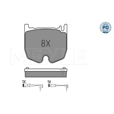 Kuva MEYLE 025 235 4117/PD Jarrupalat PD Quality Etuakseli Sis. kulumisenilmaisimen Huudonvaimennuspellillä MERCEDES BENZ: E sarja Sedan