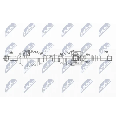 Kuva Vetoakseli, Etuakseli, oikea Citroën C5 III, Ds 5, Peugeot 508 I, sw Rcz OE 1606880880, 3273XP, 3273XQ