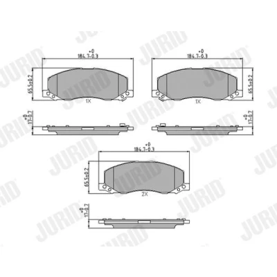Kuva JURID 573326J Jarrupalat akustisella kulumavaroittimella OPEL: Insignia A Sports Tourer, Hatchback, Sedan, SAAB: 9 5 Sedan