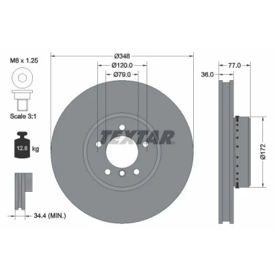 Kuva TEXTAR PRO+ 92182425 Jarrulevyt BMW: 5 Touring, Sedan, 6 Coupe
