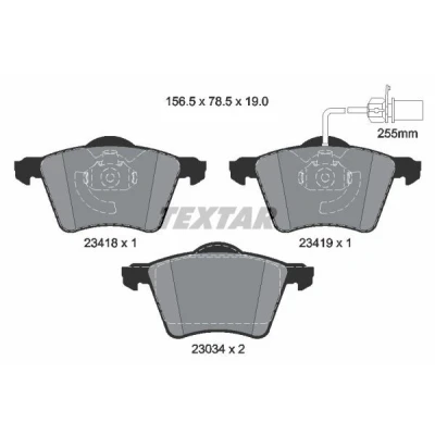 Kuva TEXTAR 2341801 Jarrupalat kulumisvaroitinkoskettimella SEAT: Alhambra I, VOLKSWAGEN: Sharan FORD: Galaxy Mk1 MPV