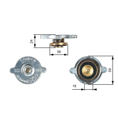 Kuva GATES RC125 Jäähdyttimen Korkki 59 1,4 MERCEDES BENZ: Sprinter 3 T Bussi