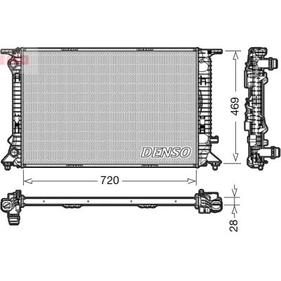Kuva DENSO DRM02022 Jäähdytin 720 467 28 AUDI: A4 B8 Sedan, A6 C7 A5 Coupe