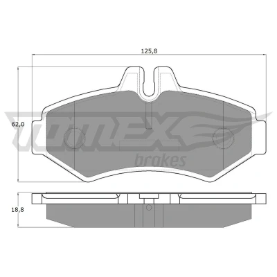Kuva TOMEX brakes TX 12 34 Jarrupalat Taka akseli Kulumisenilmaisemelle MERCEDES BENZ: Sprinter 3 T Bussi, Van, G sarja SUV