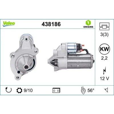 Kuva VALEO NEW ORIGINAL PART 438186 Starttimoottori 12 2,2 10 FIAT: Ducato II Flatbed Kuorma auto/Alusta, CITROËN: Jumper I Van