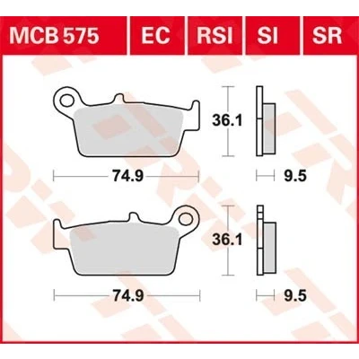 Kuva TRW Sinter Offroad MCB575SI Jarrupalat