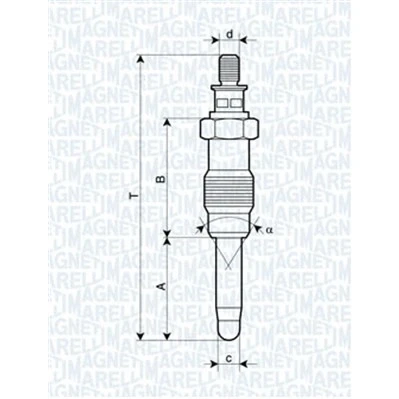Kuva MAGNETI MARELLI 062587001304 Hehkutulppa 11V 10A M12X1,25