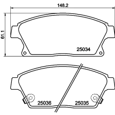 Kuva HELLA 8DB 355 015 241 Jarrupalat akustisella kulumavaroittimella Tarvikkeilla OPEL: Astra J Sports Tourer, Zafira C Hatchback