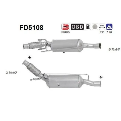 Kuva AS FD5108 Hiukkassuodatin Euro 5 Kordieriitti CITROËN: DS5 Hatchback, C4 II PEUGEOT: 5008 I
