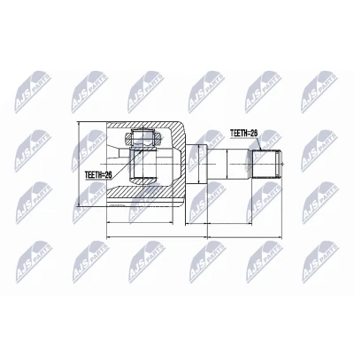 Kuva NTY NPW FR 036 Vetonivel Etuakseli, vasen, Vaihteiston puoli FORD: Focus 2 Kombi, C Max,