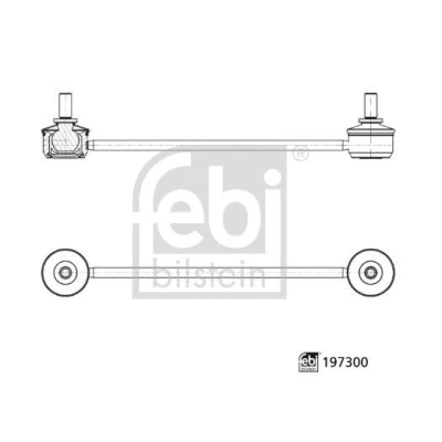 Kuva FEBI BILSTEIN 197300 Koiranluu Etuakseli, vasen 323mm M10 x 1,5 mutterien kanssa Teräs OPEL: Corsa F Hatchback, PEUGEOT: 208 II Hatchback