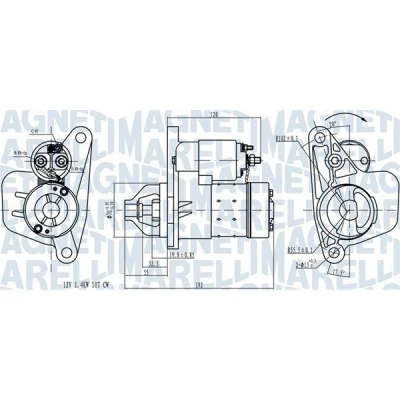 Kuva MAGNETI MARELLI 063721418010 Starttimoottori 12 1,4 10 NISSAN: Qashqai / Qashqai+2 I, RENAULT: CLIO 3, GRAND SCENIC 3