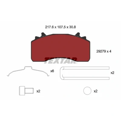 Kuva TEXTAR 2927901 Jarrupalat Kulumisenilmaisemelle