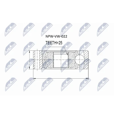 Kuva NTY NPW VW 022 Kardaanin Kuminivel Vaihteiston puoli 100