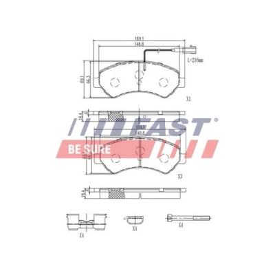 Kuva Jarrupalasarja, levyjarru, Etuakseli CITROËN, FIAT, PEUGEOT OE 16 078 789 80, 118 392 1607878980