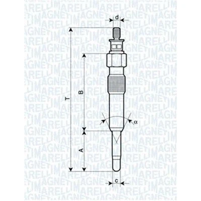 Kuva MAGNETI MARELLI 062503901304 Hehkutulppa 11V 10A M10X1 RENAULT: Scénic 1