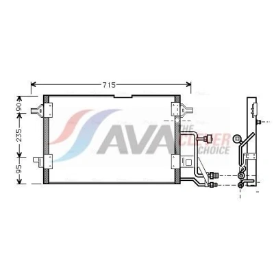 Kuva PRASCO AI5116 Ilmastoinnin Lauhdutin Alumiini 565mm AUDI: A4 B5 Avant