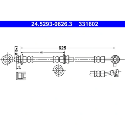 Kuva ATE 24.5293 0626.3 Jarruletku 625 M10x1 NISSAN: Qashqai 2