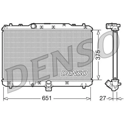 Kuva DENSO DRM47022 Jäähdytin Alumiini 375 651 27