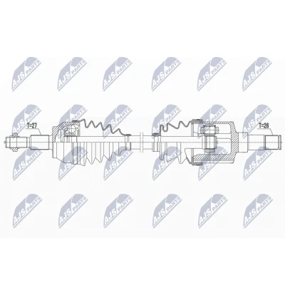 Kuva Vetoakseli, Etuakseli, vasen FORD TOURNEO CONNECT / GRAND V408 Minibus, miniva, TRANSIT minivan, V4