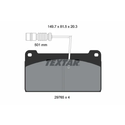 Kuva TEXTAR 2976502 Jarrupalat kulumisvaroitinkoskettimella