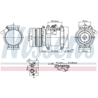Kuva NISSENS 891011 Ilmastoinnin Kompressori CSP11 12 PAG 46 YF R 134a
