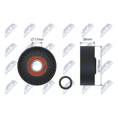 Kuva Kiristysrulla, kiilahihna SSANGYONG ACTYON I, SPORTS KYRON, RODIUS I OE 6652000070, 66520 00070, 6652000170