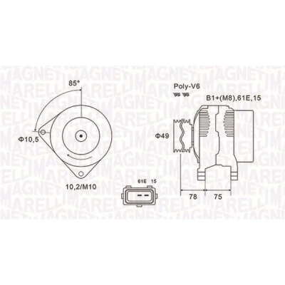 Kuva MAGNETI MARELLI 063731591010 Laturi 14V 120A BMW: 5 Sedan, 3 Touring