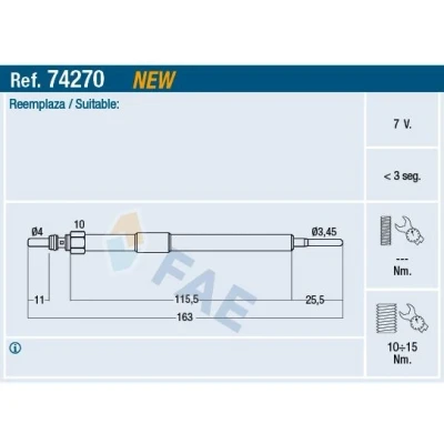 Kuva Hehkutulppa FORD, INFINITI, NISSAN, OPEL, RENAULT OE 11065 00Q0C, 00Q0G, 5X00A