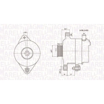 Kuva MAGNETI MARELLI 063731949010 Laturi 12V 90A TOYOTA: Aygo, CITROËN: C1 I