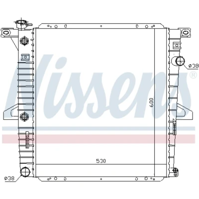 Kuva NISSENS 69203 Jäähdytin Alumiini 530 600 26 Jäähdytysrivat juotetut FORD USA: Explorer Mk2