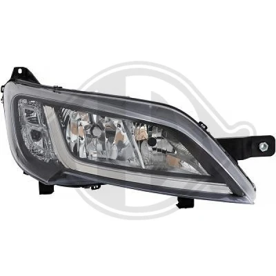 Kuva DIEDERICHS 3484782 Ajovaloumpio Oikea H7/H7, WY21W, W21/5W Musta Valokorkeussäätimen moottorilla PEUGEOT: Boxer Van, Bussi