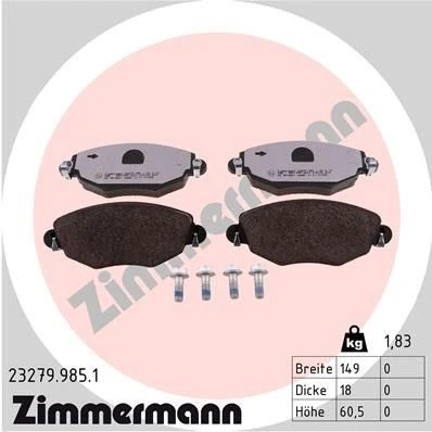 Kuva ZIMMERMANN 23279.985.1 Jarrupalat Ruuveilla Valokuva vastaa toimituslaajuutta FORD: MONDEO 3 Kombi, Stufenheck,
