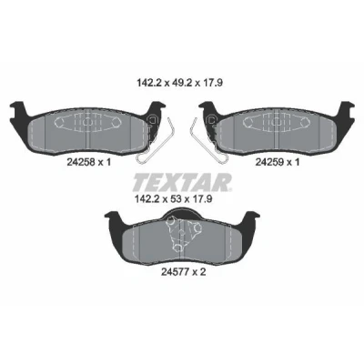 Kuva TEXTAR 2425801 Jarrupalat akustisella kulumavaroittimella JEEP: GRAND CHEROKEE 3, Commander