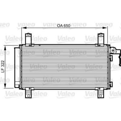 Kuva VALEO 818090 Ilmastoinnin Lauhdutin Vedenerottimella Alumiini 322mm R134a MAZDA: 6 Sedan, Hatchback, Sedan
