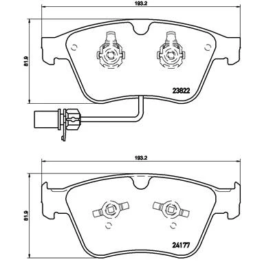 Kuva BREMBO P 05 003 Jarrupalat Sis. kulumisenilmaisimen Männän lukoilla Ilman tarvikkeita BENTLEY: Continental GT, Flying Spur, Spur