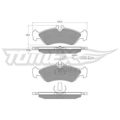 Kuva TOMEX brakes TX 11 501 Jarrupalat Taka akseli Sis. kulumisenilmaisimen Tarvikkeilla MERCEDES BENZ: Sprinter 3 T Bussi, Van