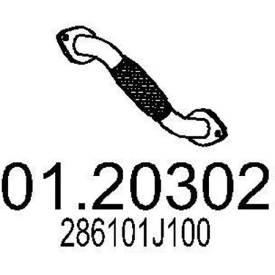 Kuva MTS 01.20302 Pakoputki 400 Edessä keskiäänenvaimentajalle HYUNDAI: i20 I Hatchback