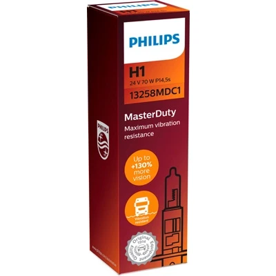 Kuva Halogeenilamppu PHILIPS MasterDuty H1 P14,5s, Alla MERCEDES BENZ VARIO Buss [B670], Flak/chassi [B670, B668, B667], Lok, Skåp [B66