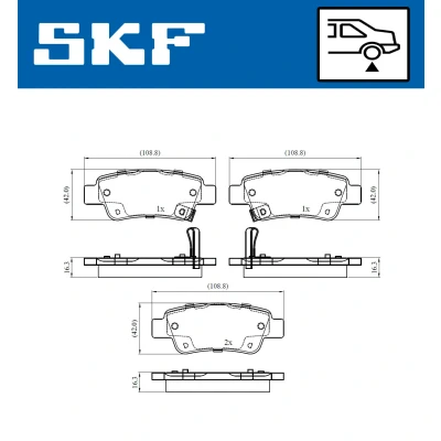 Kuva SKF VKBP 90439 A Jarrupalat akustisella kulumavaroittimella