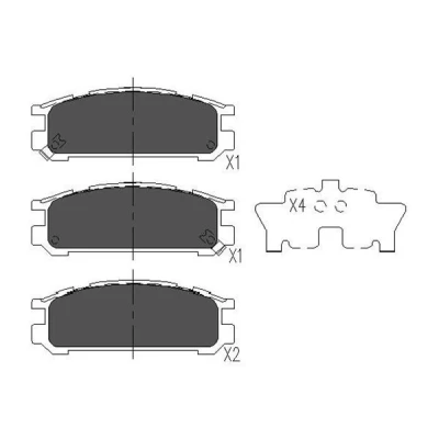 Kuva KAVO PARTS KBP 8016 Jarrupalat akustisella kulumavaroittimella SUBARU: Impreza I Sedan, Legacy 3, SVX