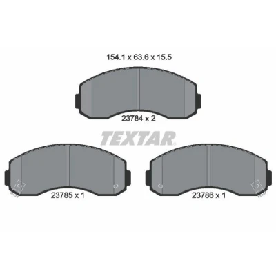 Kuva TEXTAR 2378401 Jarrupalat akustisella kulumavaroittimella