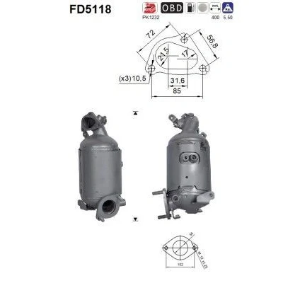 Kuva AS FD5118 Hiukkassuodatin Euro 5 Kordieriitti KIA: cee‘d I Farmari