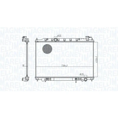 Kuva MAGNETI MARELLI 350213179200 Jäähdytin 450 738 16 Jäähdytysrivat juotetut MAZDA: 323 F 6, FAMILIA 6